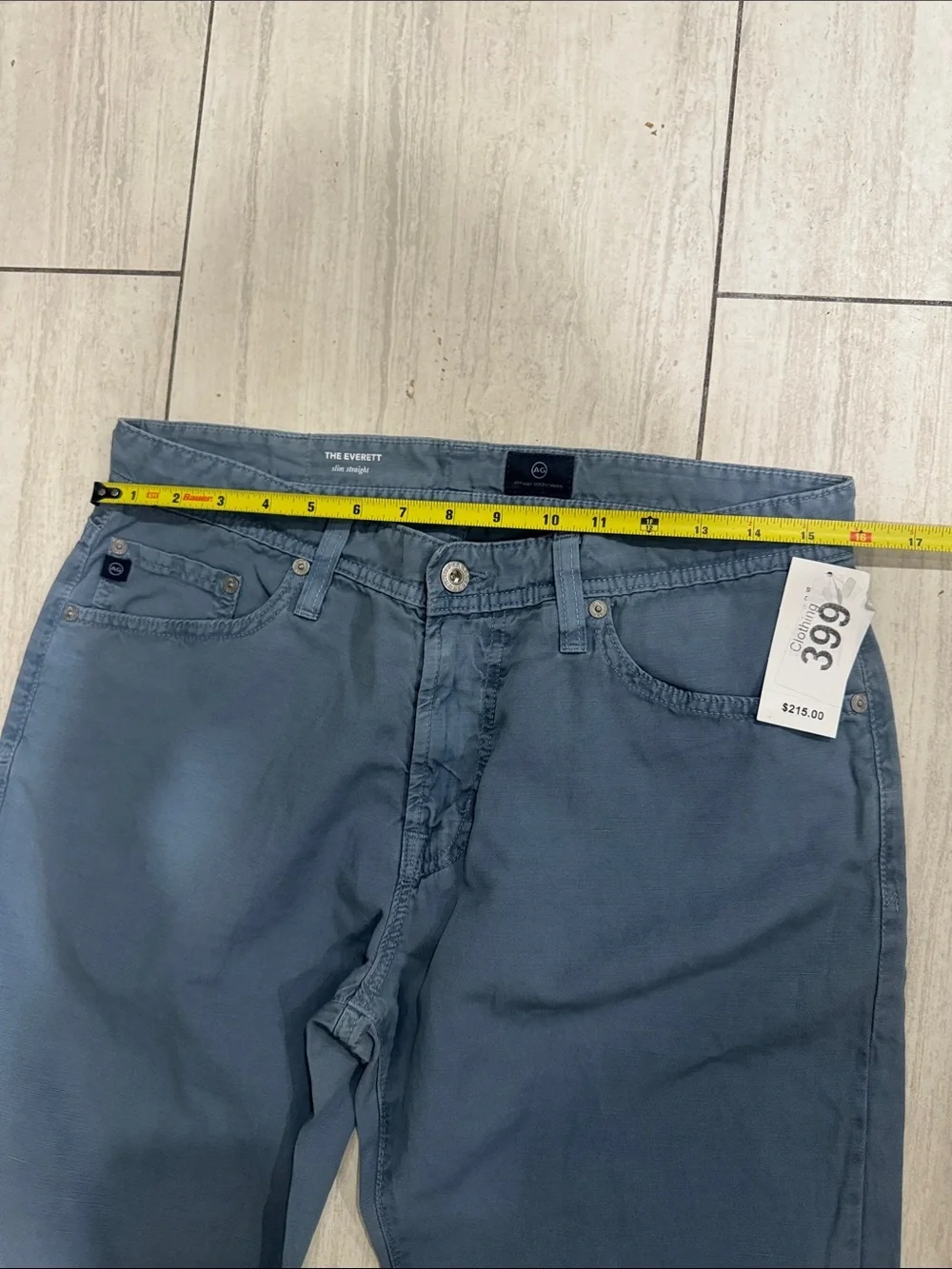 Ag Adriano Goldschmied Men's Straight Jeans in Slate Gray-Blue